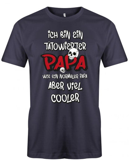 ICh-bin-ein-T-towierter-Papa-Digital-herren-Shirt-Navy