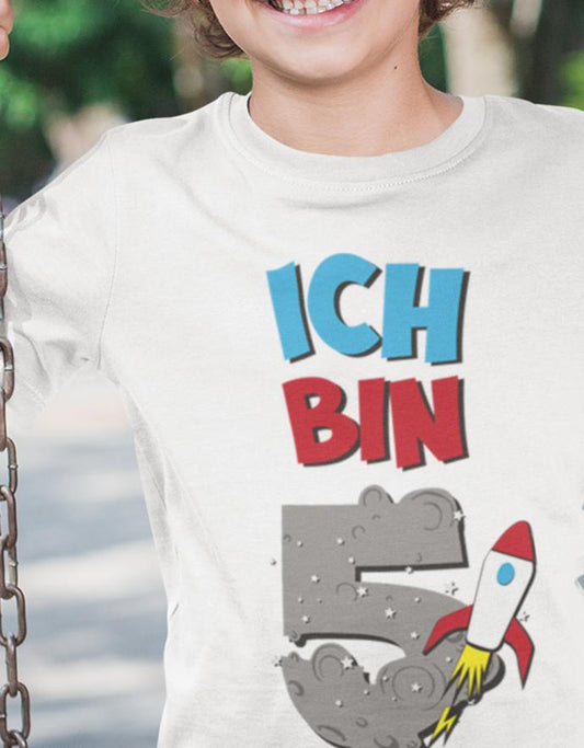 Ich-bin-5-Weltraum-Kinder-Shirt