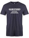 Ich-bin-Student-um-zeot-zu-sparen-habe-ich-recht-Herren-Spr-che-Studium-Shirt-Navy