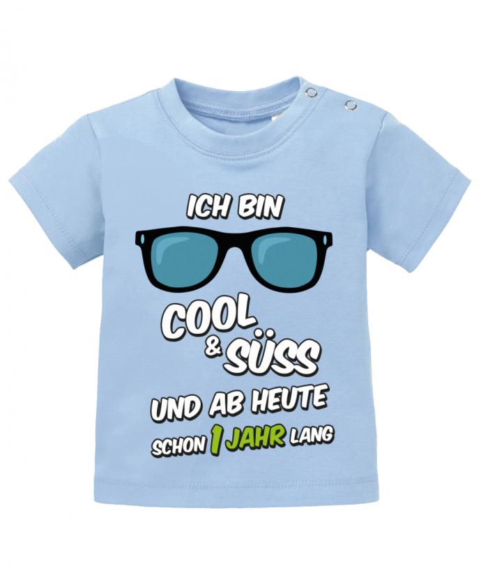 Ich-bin-cool-und-s-ss-1-jahr-lang-Baby-Shirt-Hellblau