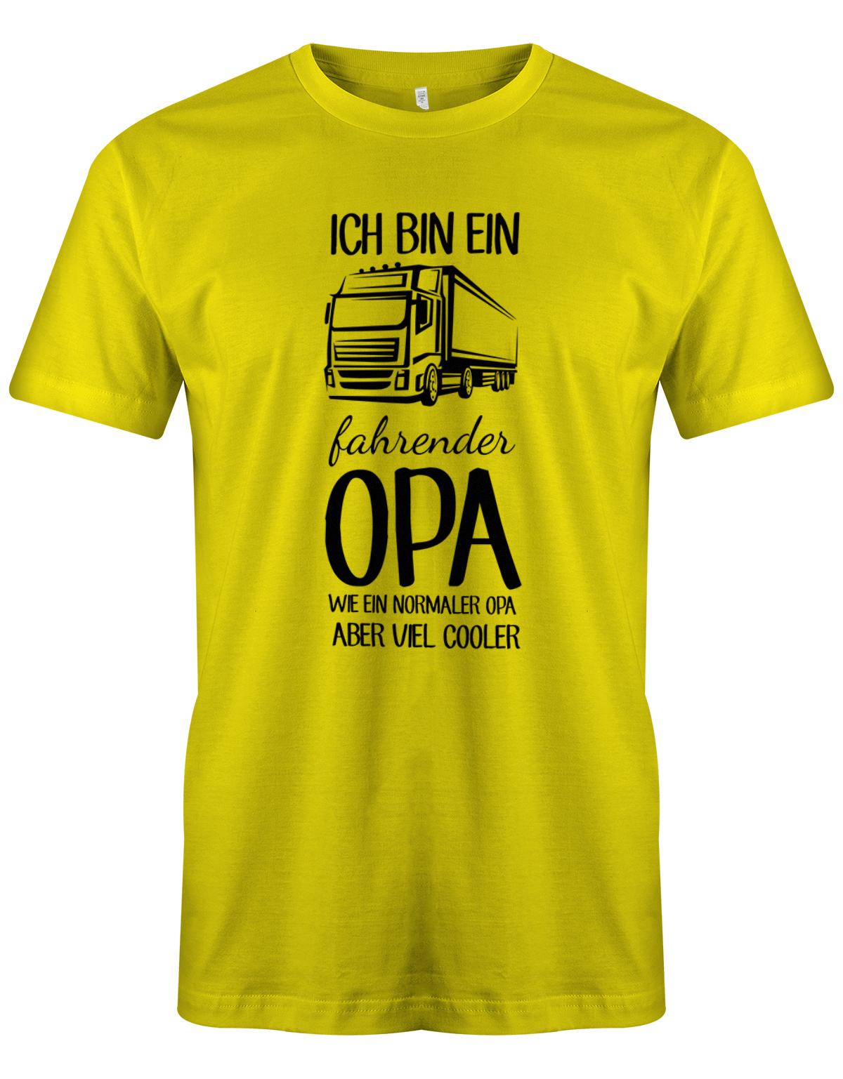 Ich bin ein LKW fahrender Opa wie ein normaler Opa aber viel cooler - Kraftfahrer - Herren T-Shirt Gelb