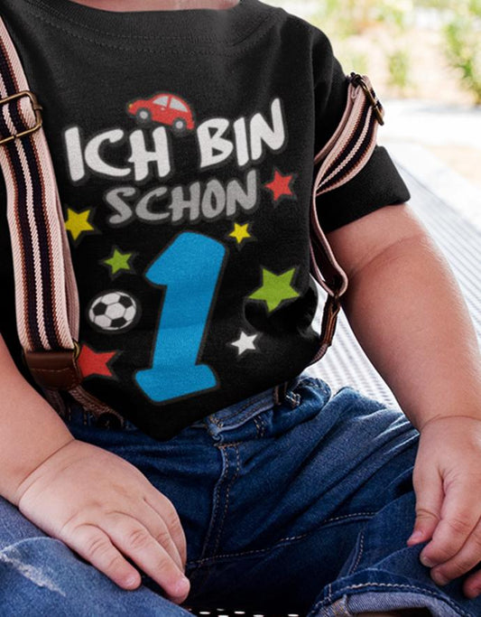 Ich-bin-schon-1-Digital-Junge-Baby-Shirt