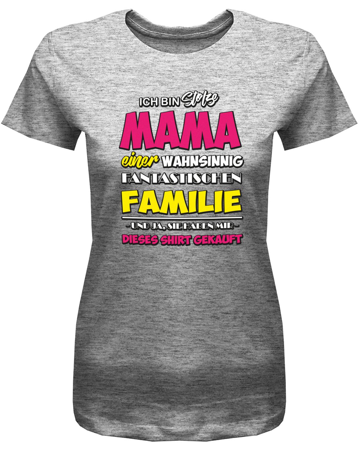 Ich-bin-stolze-mama-einer-Familie-Damen-Shirt-Grau