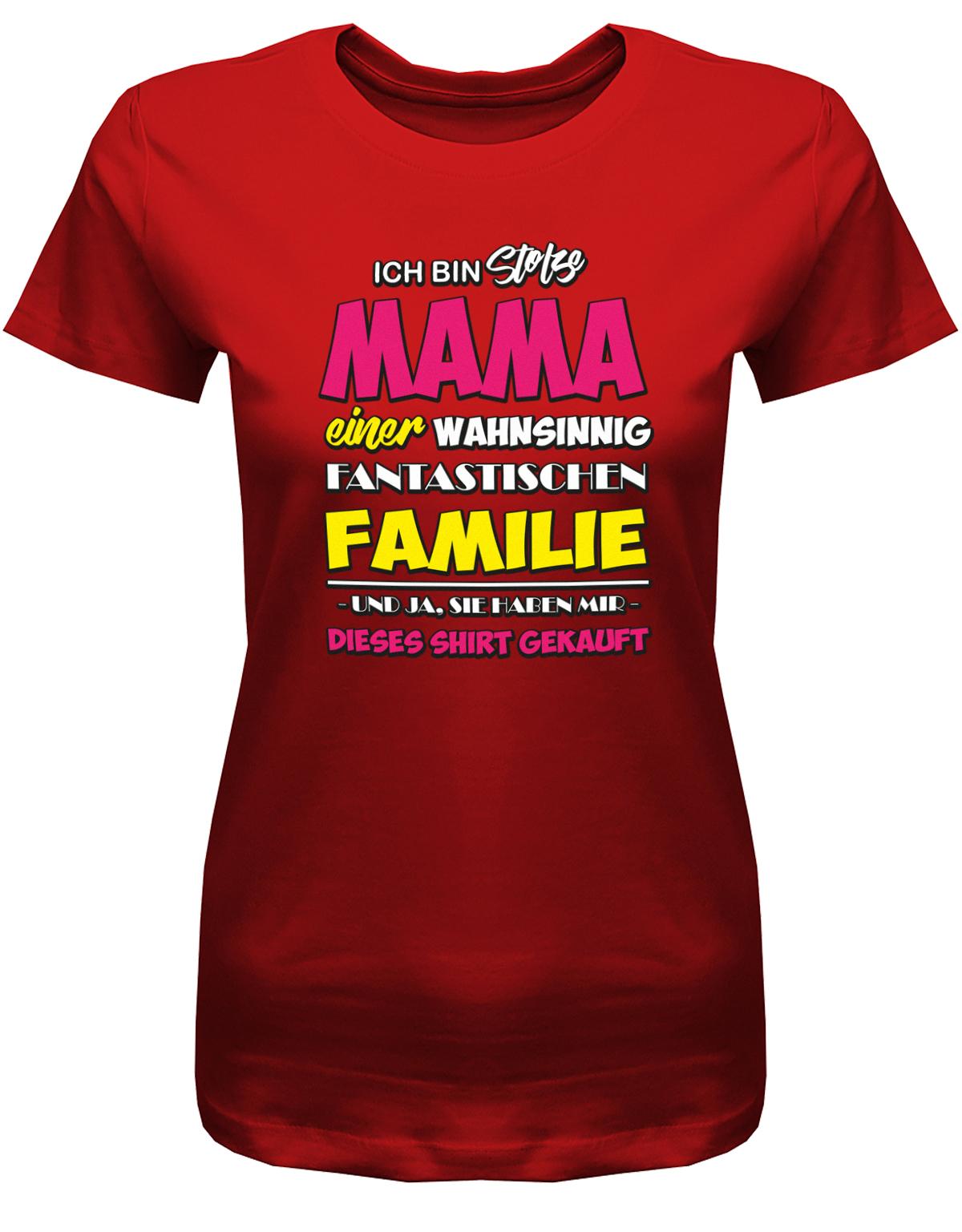 Ich-bin-stolze-mama-einer-Familie-Damen-Shirt-Rot