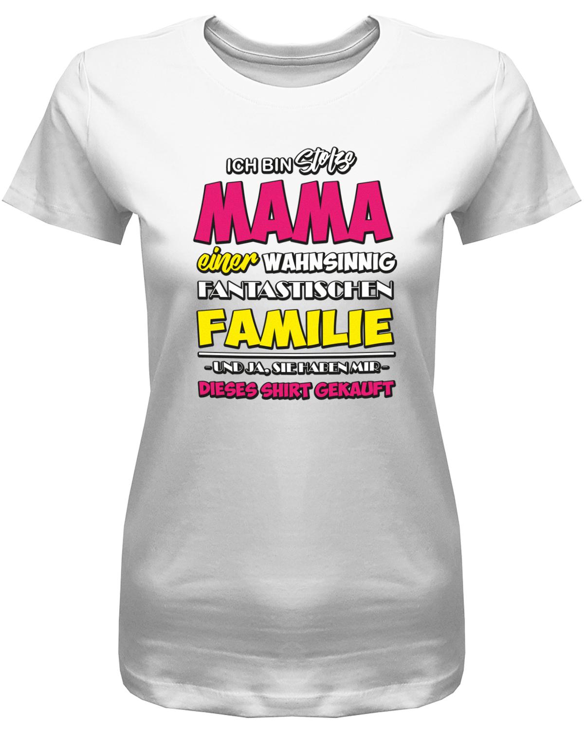 Ich-bin-stolze-mama-einer-Familie-Damen-Shirt-Weiss