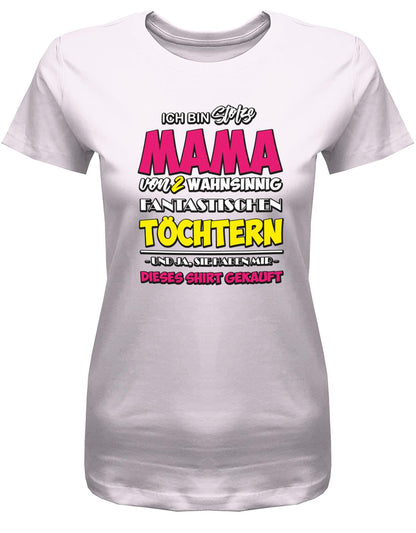 Ich-bin-stolze-mama-von-2-T-chtern-Damen-Shirt-Rosa