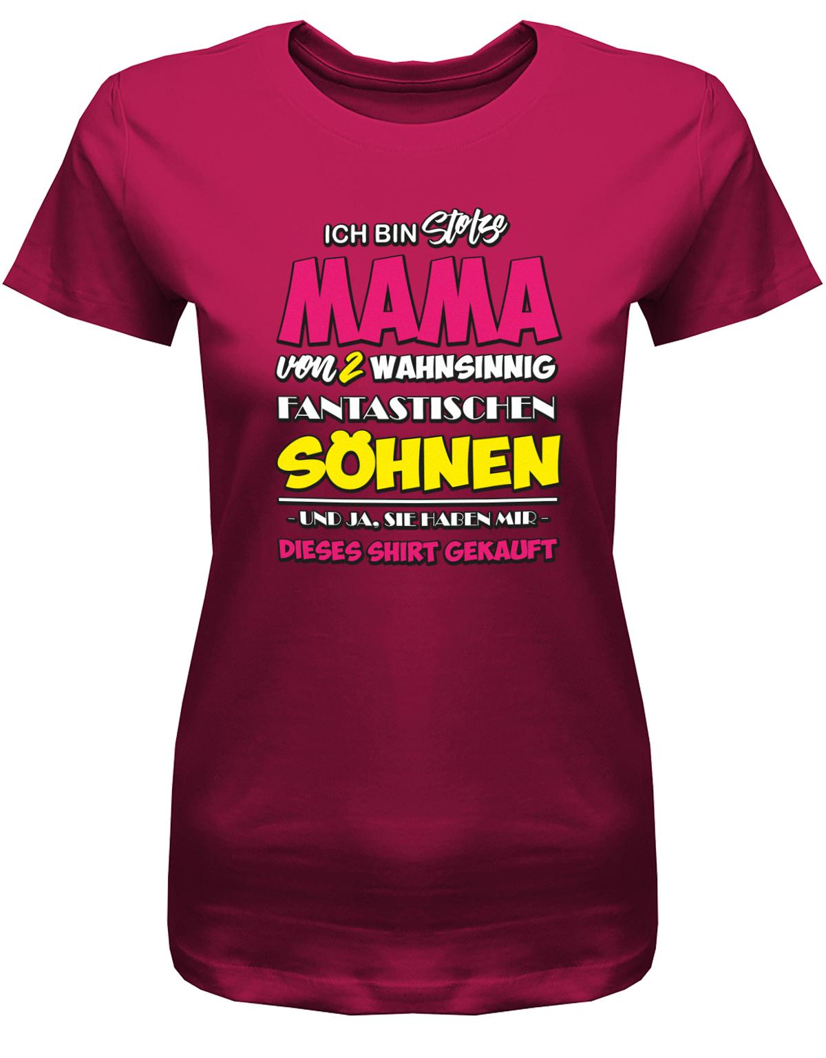 Ich-bin-stolze-mama-von-2-s-hnen-Damen-Shirt-Sorbet