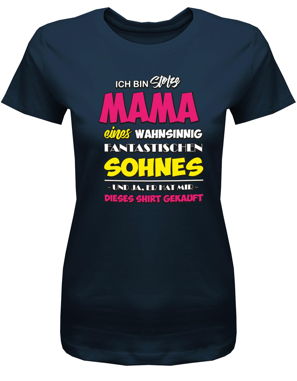 Ich-bin-stolze-mama-von-Sohnes-Damen-Shirt-MNavy