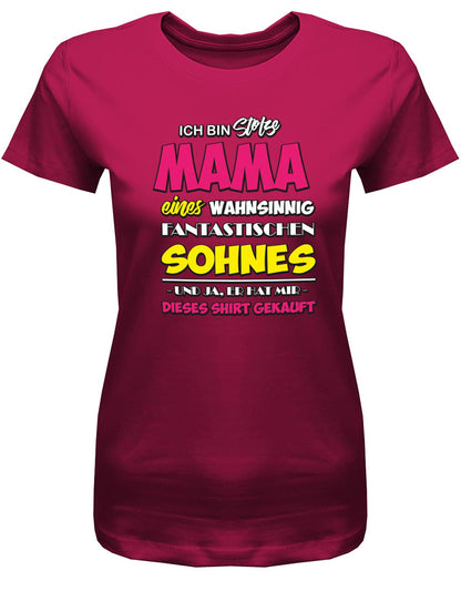 Ich-bin-stolze-mama-von-Sohnes-Damen-Shirt-Sorbet