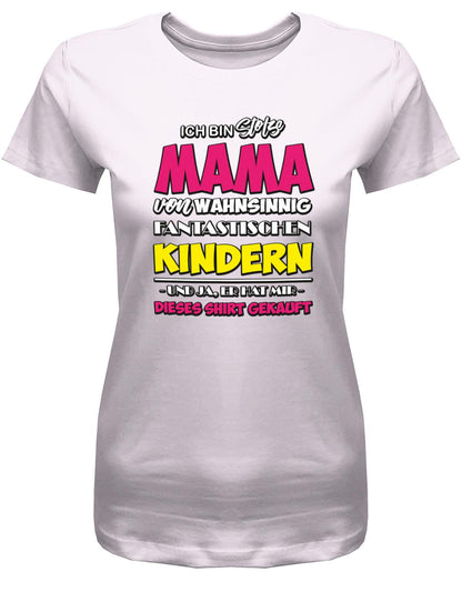Ich-bin-stolze-mama-von-Wahnsinning-Fantastischen-Kindern-Damen-Shirt-Rosa