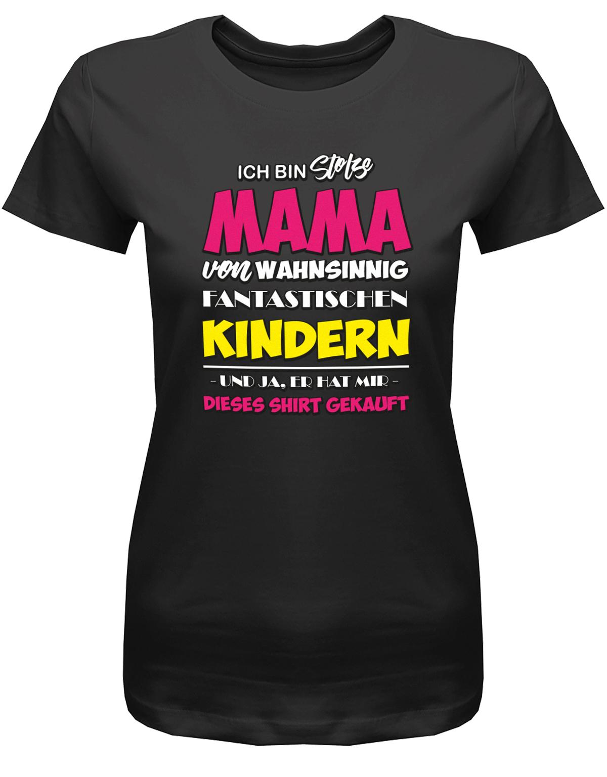Ich-bin-stolze-mama-von-Wahnsinning-Fantastischen-Kindern-Damen-Shirt-SChwarz