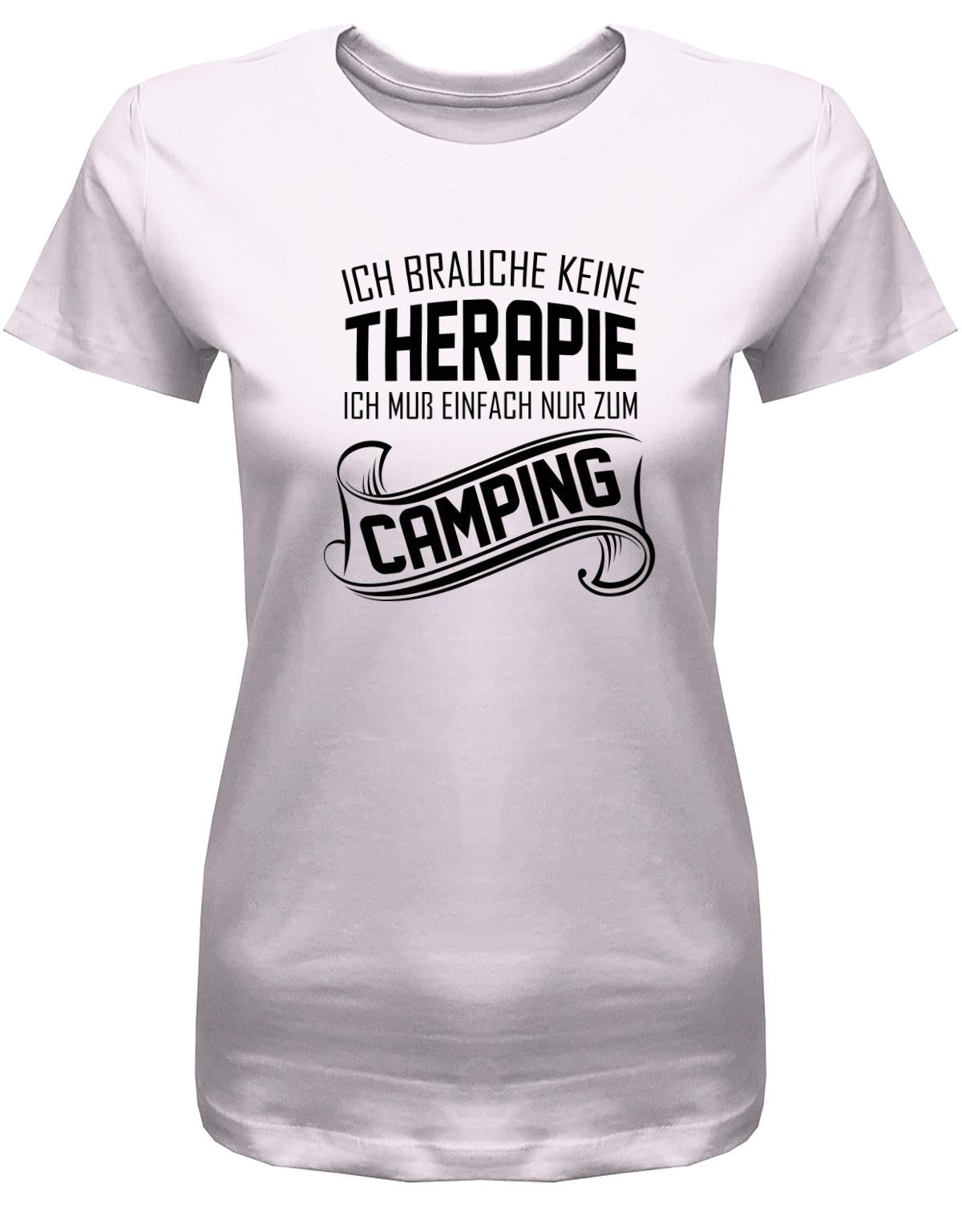Ich-brauche-keine-Therapie-ich-muss-einfach-nur-zum-camping-Damen-Camper-Shirt-rosaa
