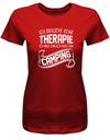 Ich-brauche-keine-Therapie-ich-muss-einfach-nur-zum-camping-Damen-Camper-Shirt-rot