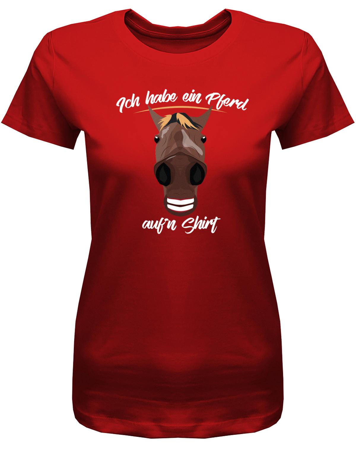 Ich-habe-ein-Pferd-aufn-Shirt-Damen-T-shirt-Rot