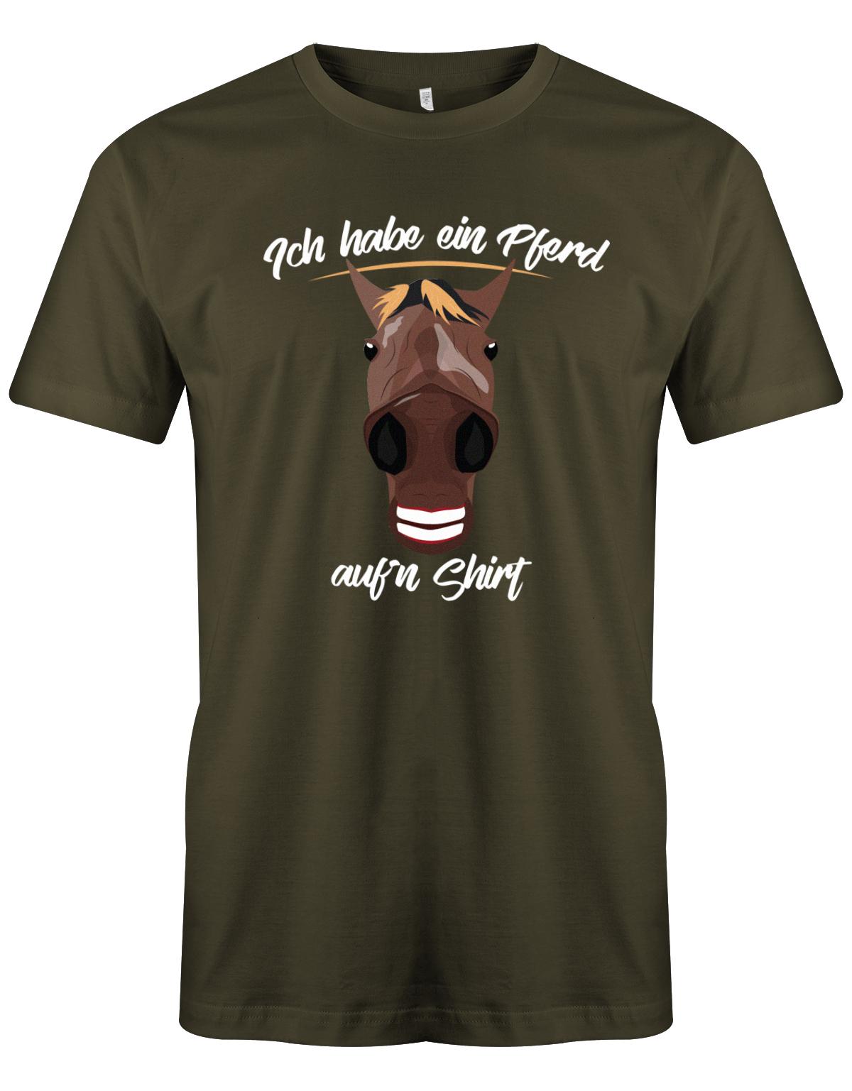 Ich-habe-ein-Pferd-aufn-Shirt-Herren-T-shirt-Army