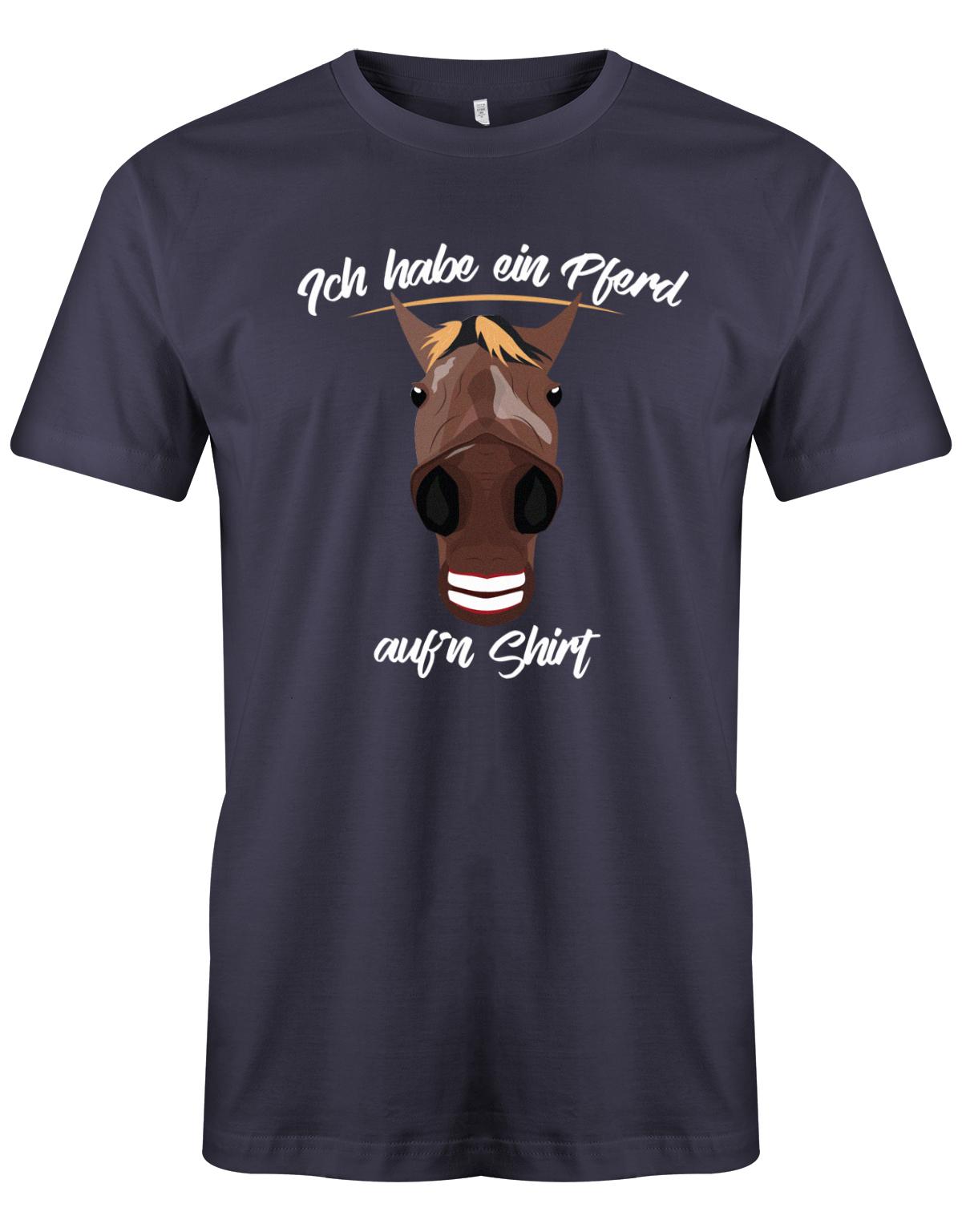 Ich-habe-ein-Pferd-aufn-Shirt-Herren-T-shirt-Navy