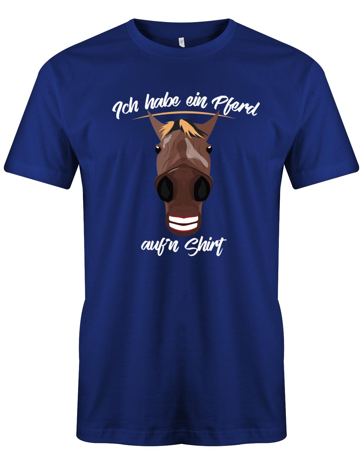 Ich-habe-ein-Pferd-aufn-Shirt-Herren-T-shirt-Royalblau
