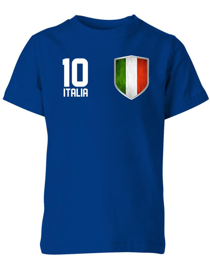 Italia 10 Wappen - EM WM - Italien Fan - Kinder T-Shirt