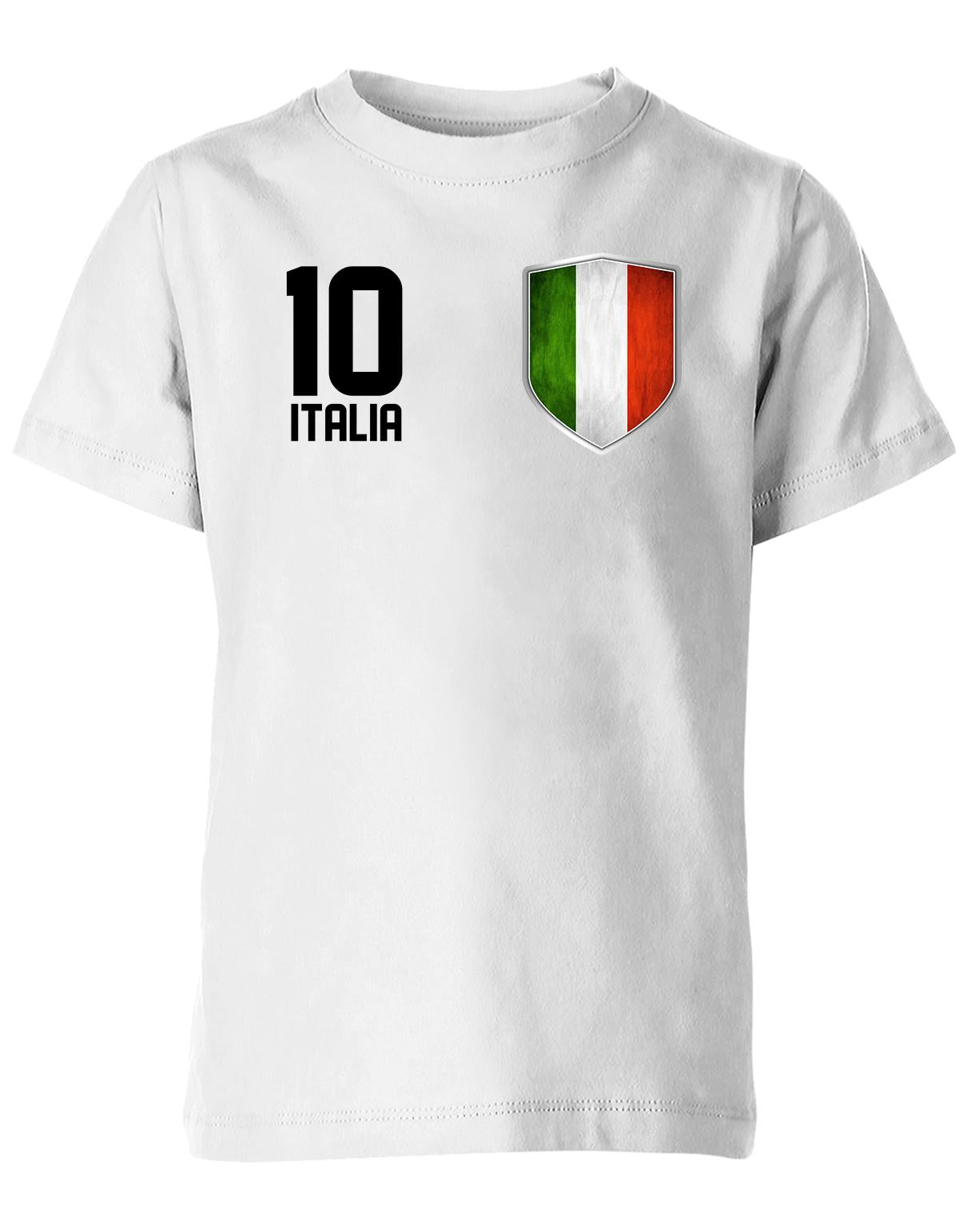 Italia-10-Wappen-Kinder-Shirt-Weiss