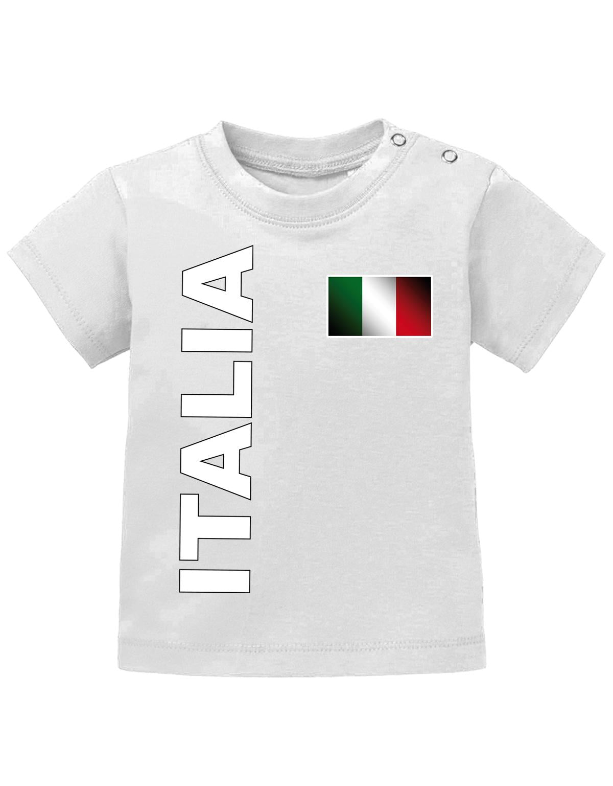 Italien T Shirt für Junge und Mädchen. Italienische Fahne am Herzen Italia als Schriftzug.