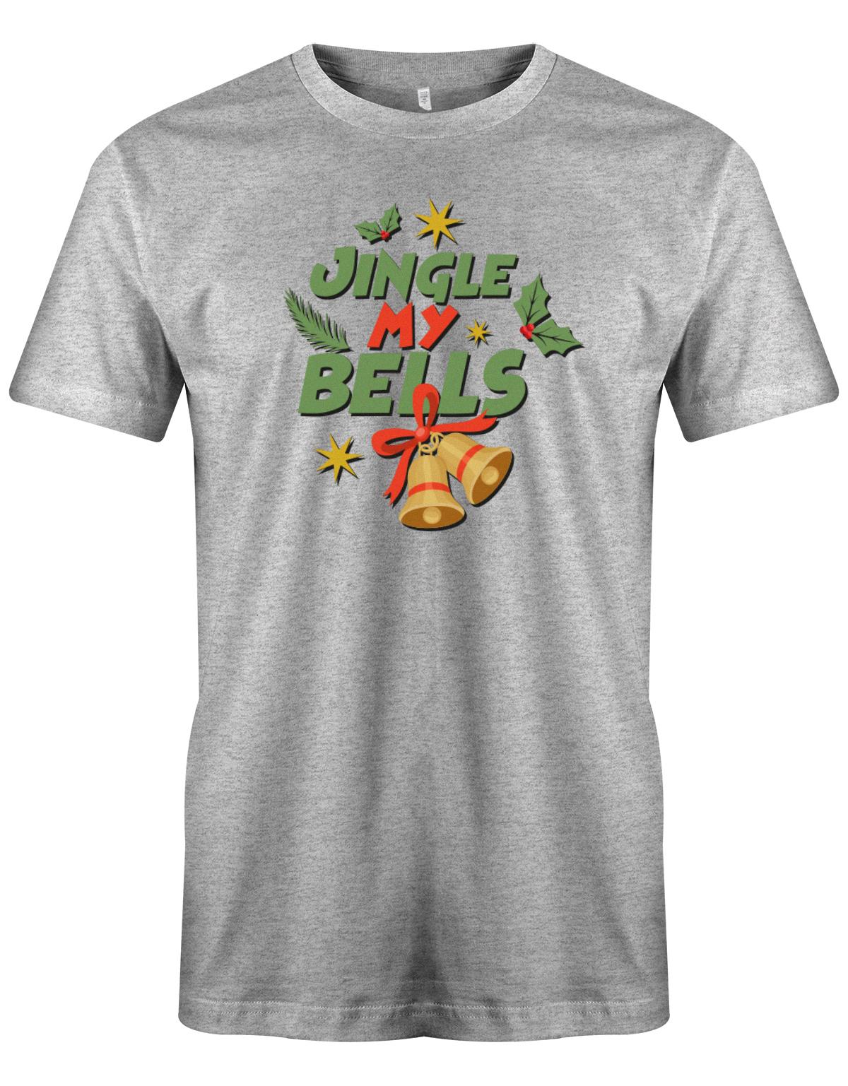 Jingle-my-Bells-Weihanchten-Fun-Shirt-Herren-Grau
