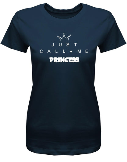 Just-call-me-Princess-Damen-Shirt-Navy