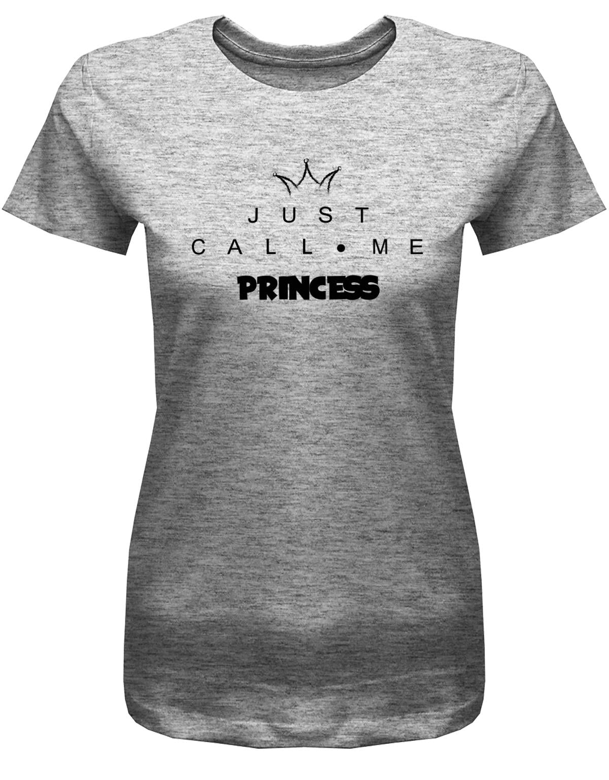 Just-call-me-Princess-Damen-Shirt-grau