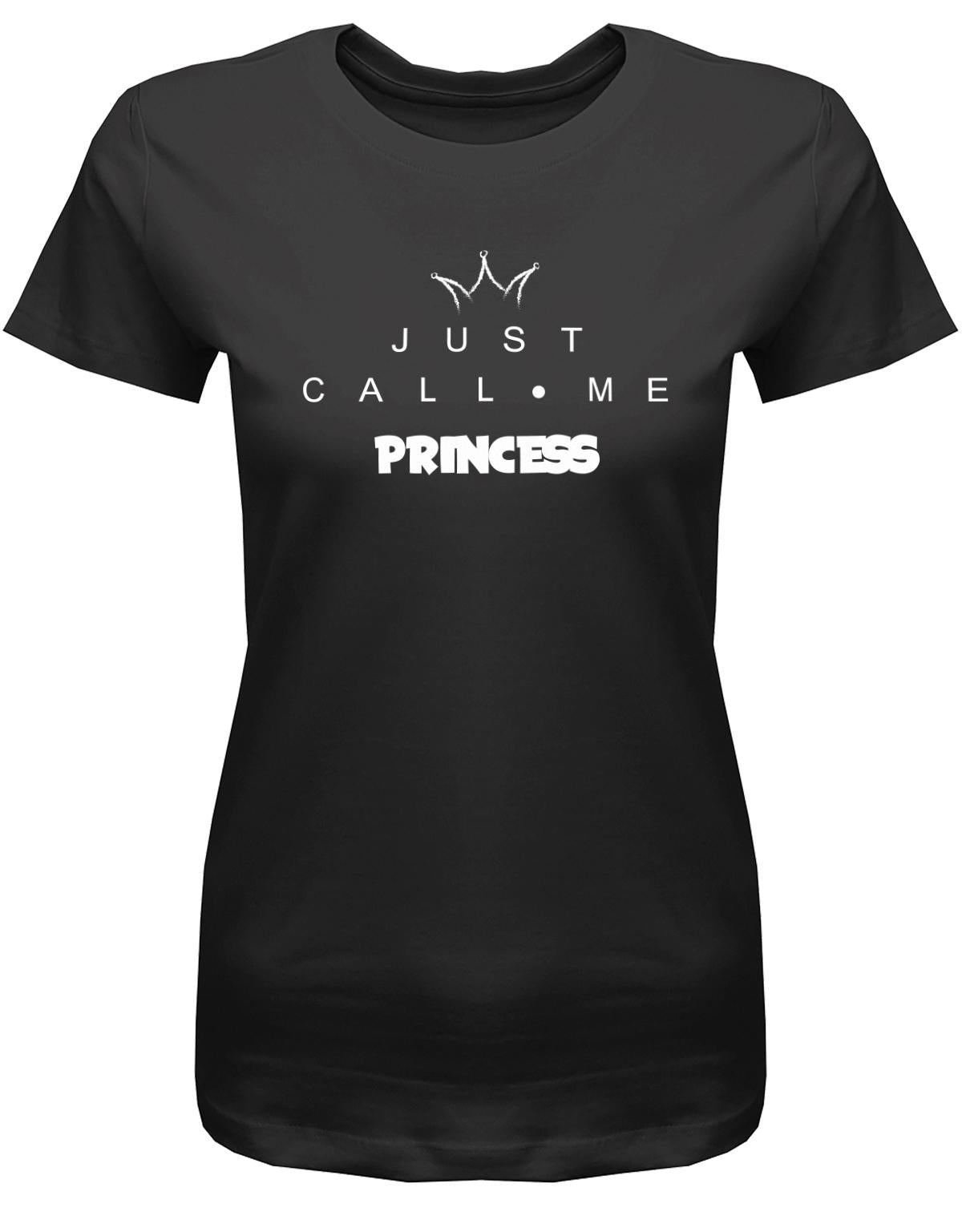 Just-call-me-Princess-Damen-Shirt-schwarz