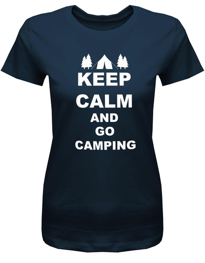Keep-Calm-and-Go-Camping-Damen-Shirt-Navy