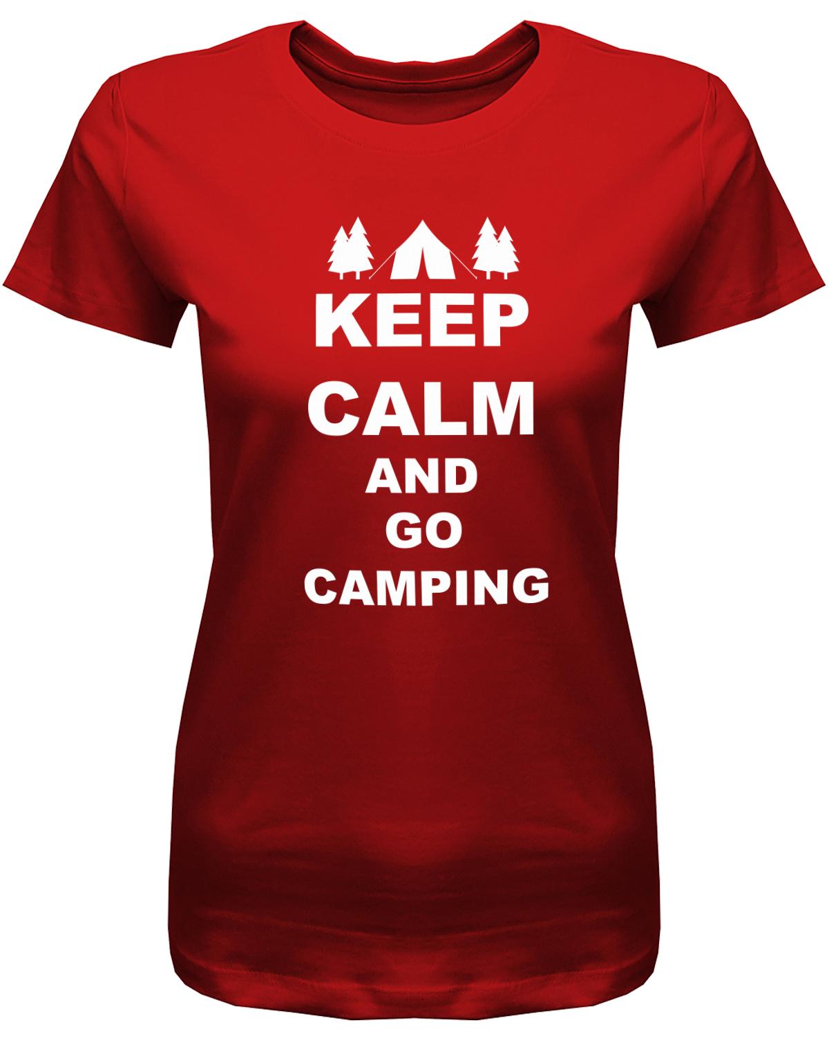 Keep-Calm-and-Go-Camping-Damen-Shirt-Rot