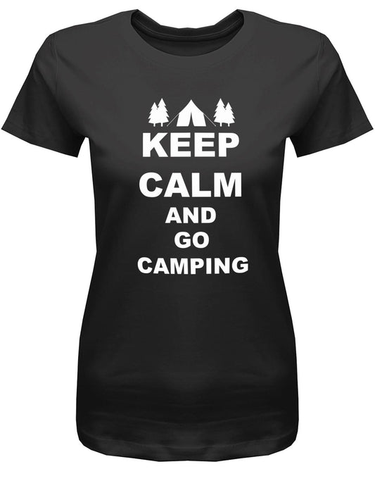 Keep-Calm-and-Go-Camping-Damen-Shirt-schwarz