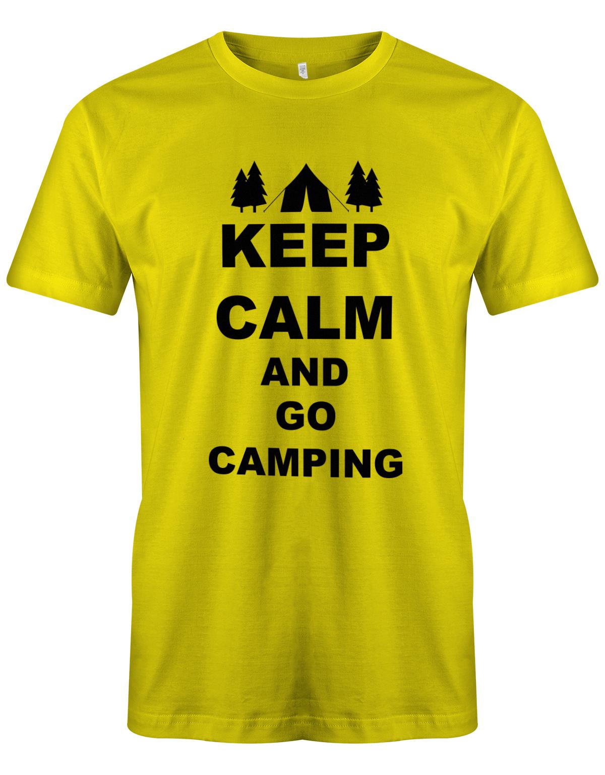 Keep-Calm-and-Go-Camping-Herren-Shirt-Gelb