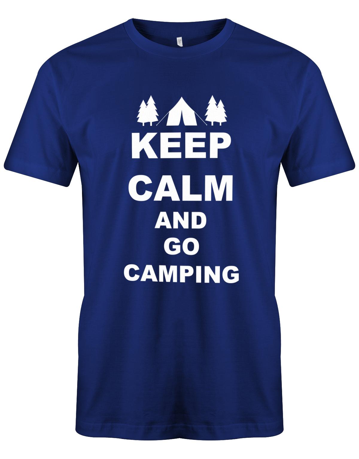 Keep-Calm-and-Go-Camping-Herren-Shirt-royalblau