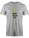 Keep-Calm-and-Smoke-Weed-Herren-Shirt-Grau