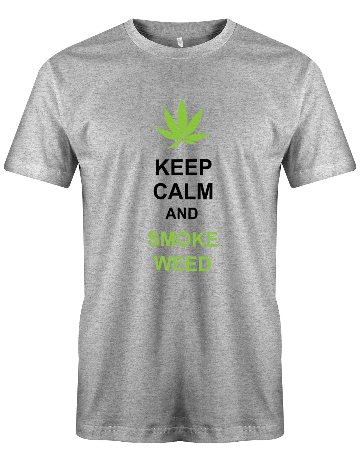 Keep-Calm-and-Smoke-Weed-Herren-Shirt-Grau