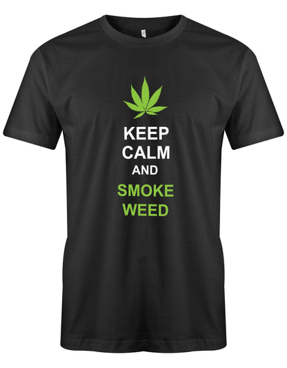 Keep-Calm-and-Smoke-Weed-Herren-Shirt-SChwarz