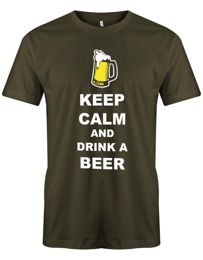 Keep-Calm-and-drink-a-beer-Herren-Shirt-Army