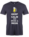 Keep-Calm-and-drink-a-beer-Herren-Shirt-Navy