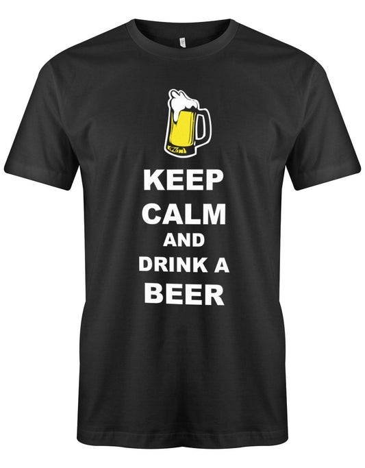 Keep-Calm-and-drink-a-beer-Herren-Shirt-SChwarz