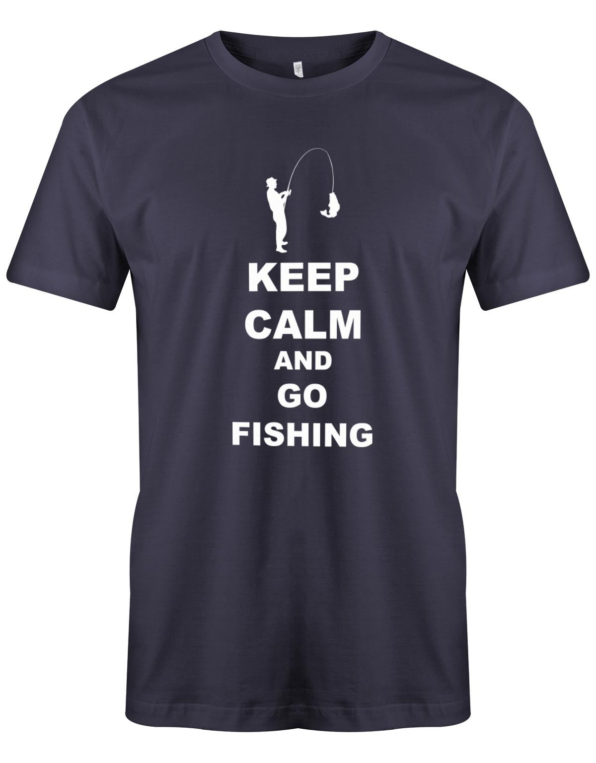Keep-Calm-and-go-Fishing-herren-Shirt-Navy