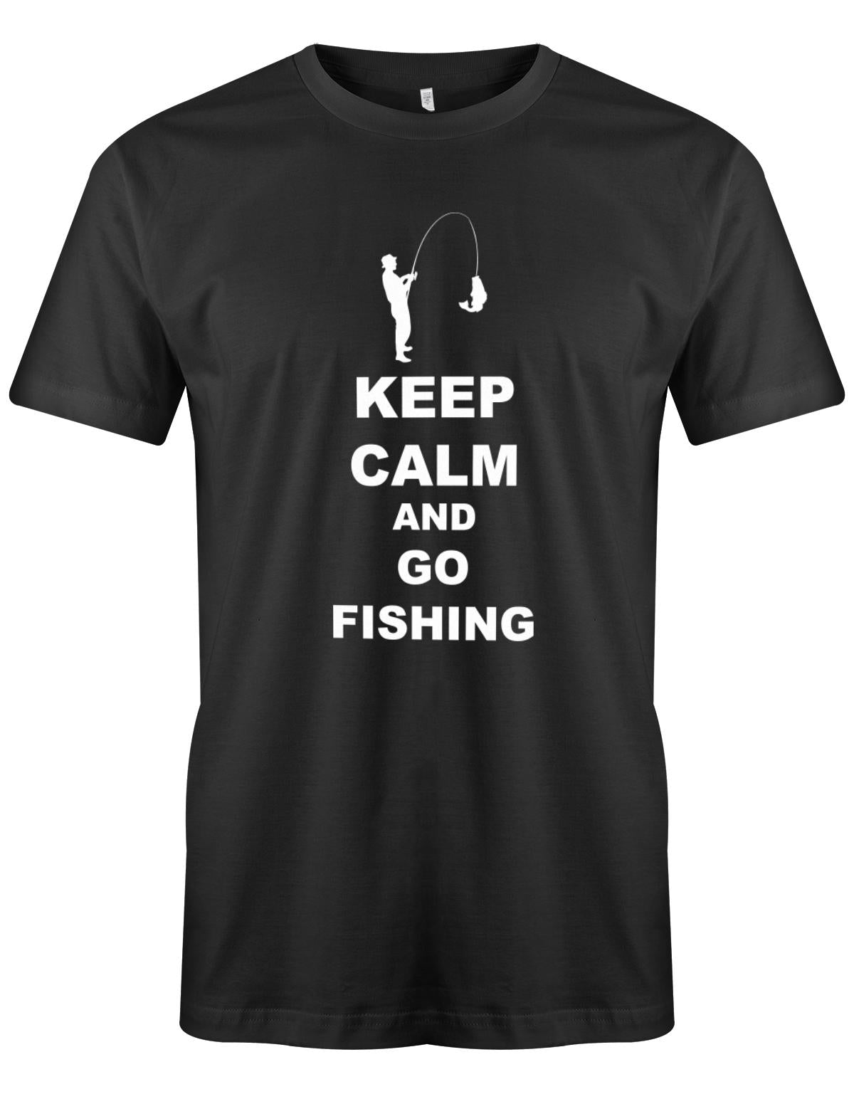 Keep-Calm-and-go-Fishing-herren-Shirt-Schwarz