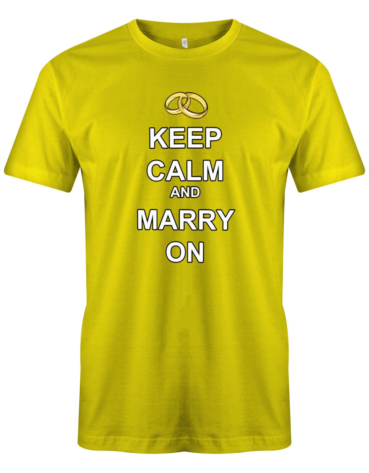 Keep-Calm-and-marry-on-Herren-JGA-Shirt-Gelb