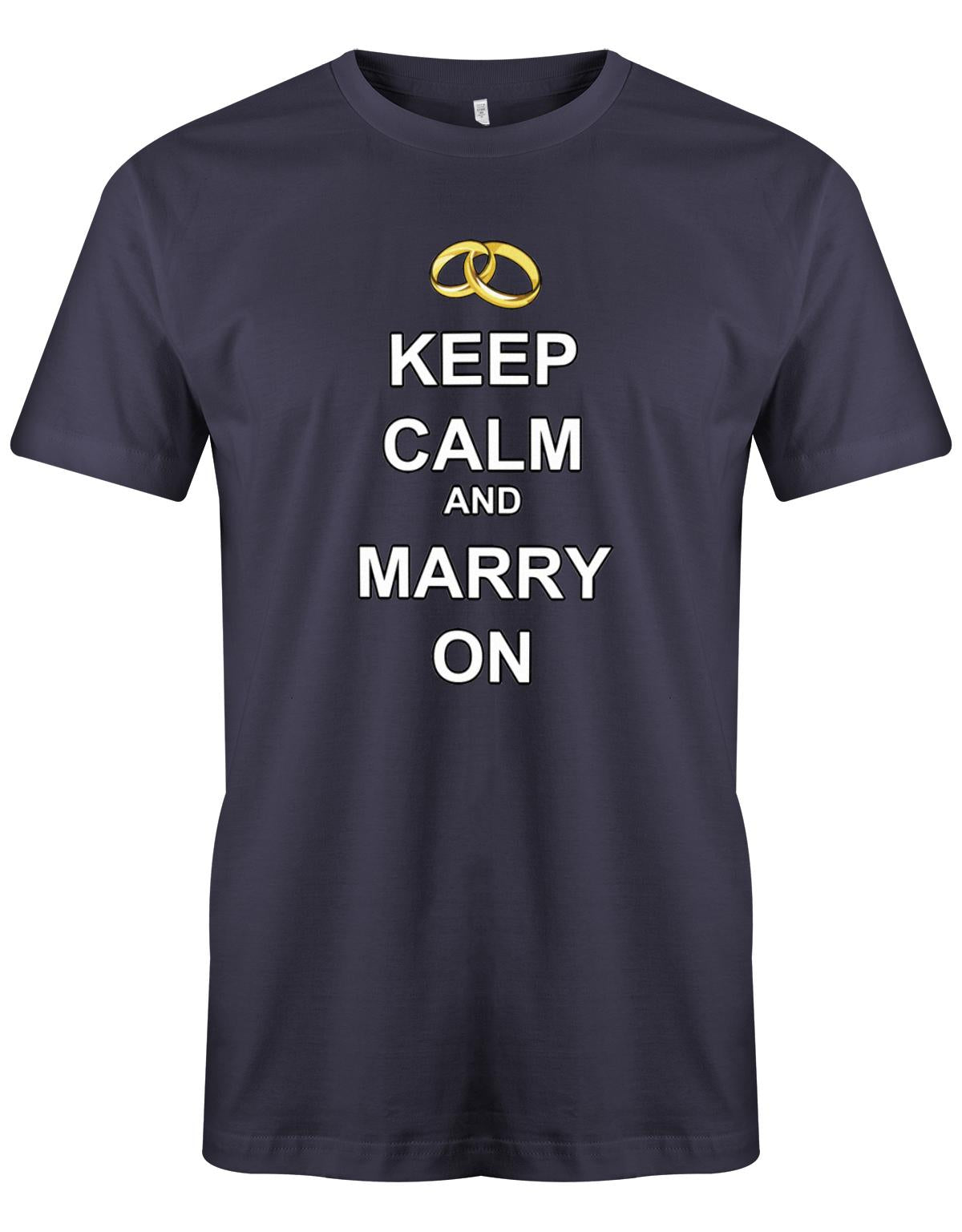 Keep-Calm-and-marry-on-Herren-JGA-Shirt-Navy