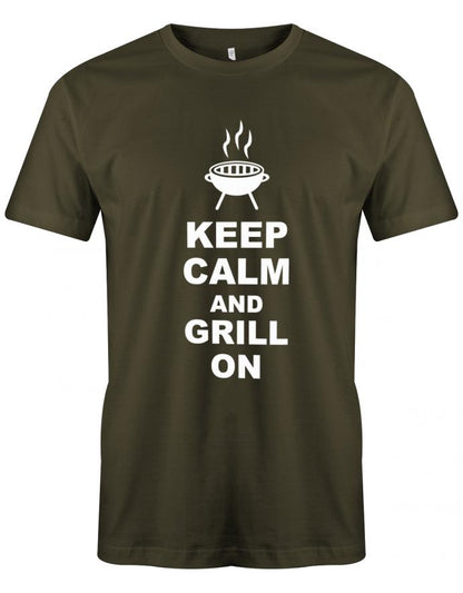 Keep-calm-and-grill-on-Herren-Griller-Shirt-Army