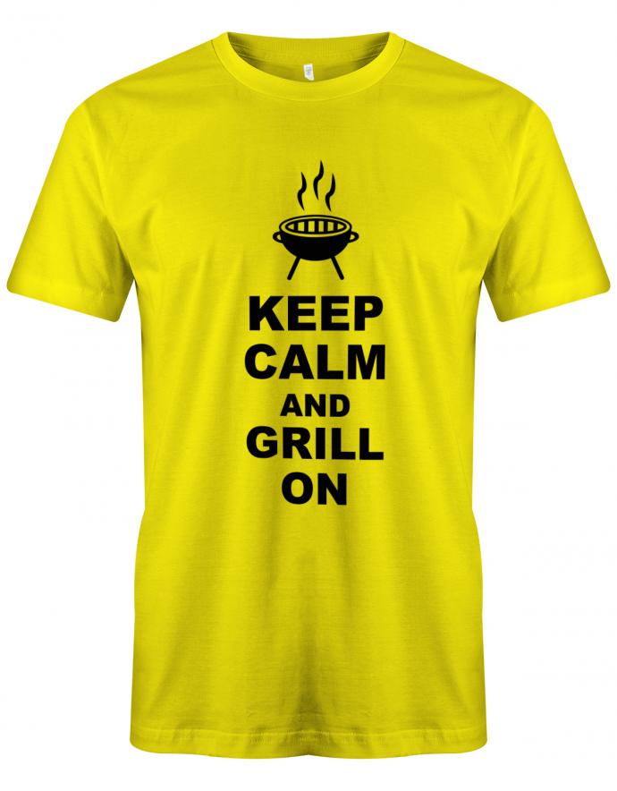 Keep-calm-and-grill-on-Herren-Griller-Shirt-Gelb