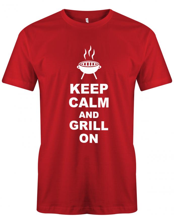 Keep-calm-and-grill-on-Herren-Griller-Shirt-Rot