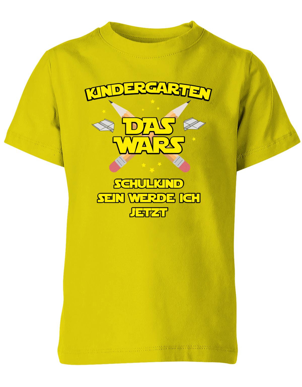Kindergarten Das Wars Schulkind sein werde ich jetzt - Kita Abgänger Shirt Gelb