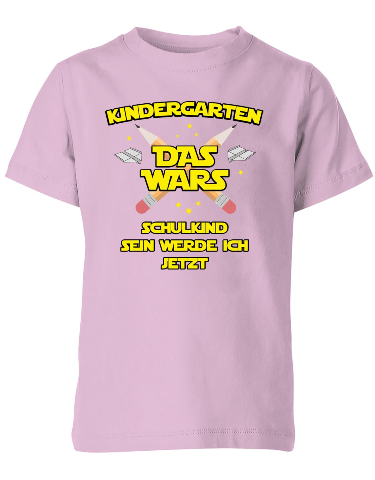 Kindergarten Das Wars Schulkind sein werde ich jetzt - Kita Abgänger Shirt Rosa