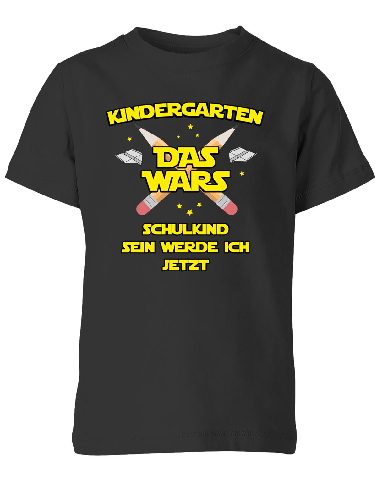 Kindergarten Das Wars Schulkind sein werde ich jetzt - Kita Abgänger Shirt Schwarz