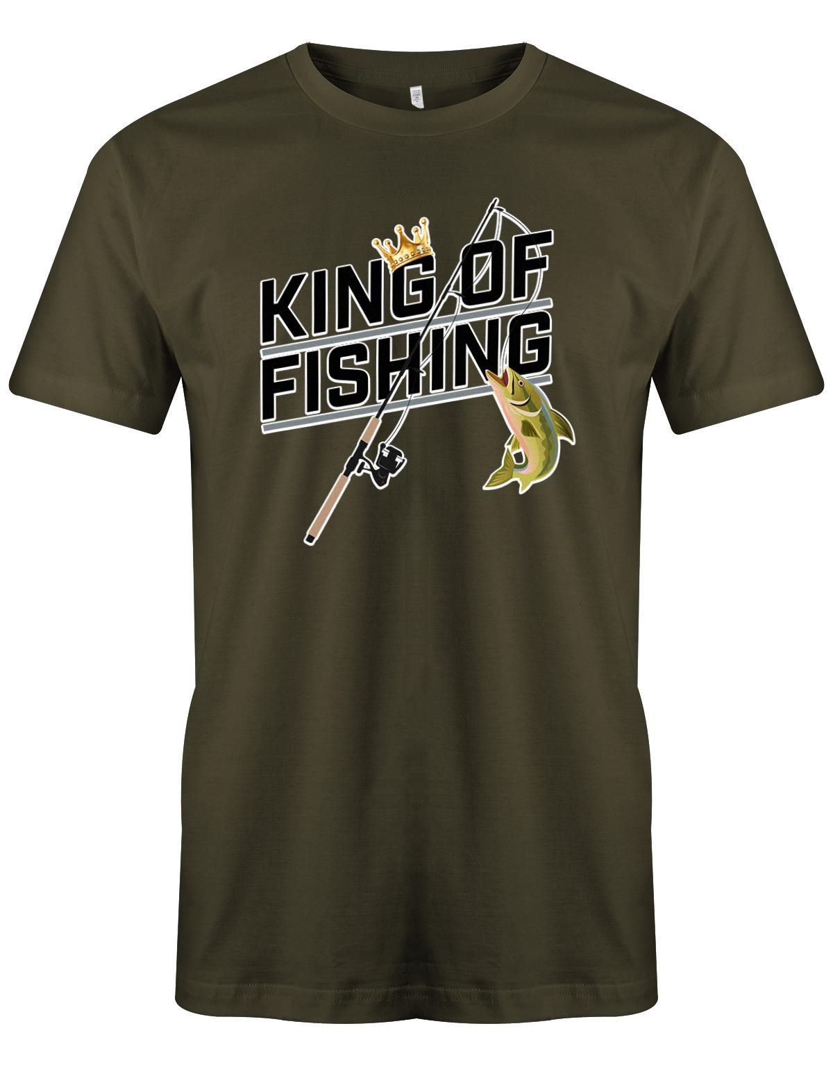 King-of-Fishing-Herren-Shirt-Army